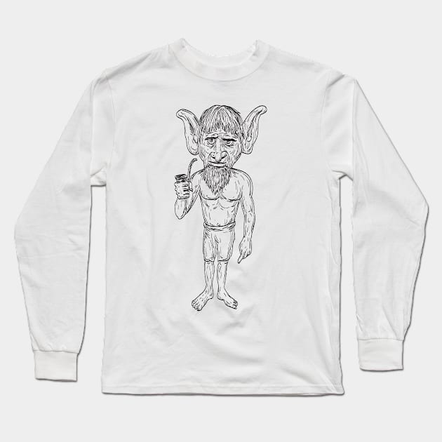 Iratxo Iratxoak or Galtxagorriak the Benevolent Imps of Basque Mythology Wearing Red Pants Standing Drawing Long Sleeve T-Shirt by patrimonio